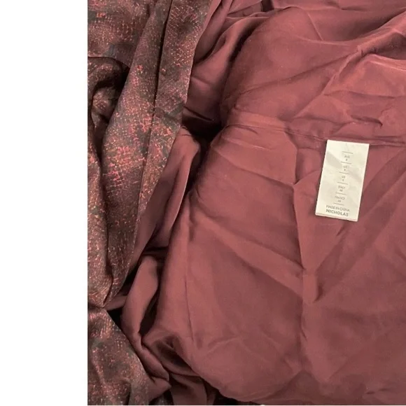 Nicholas Silvina Wrap Gown Maxi Dress Side Cutout in Silk Snakeskin Print Size 4 - Picture 10 of 11